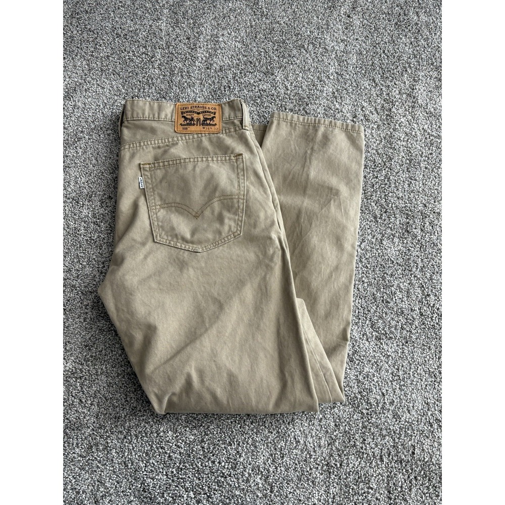Levis 508‎ Jeans Men's 36x32 Tan Straight Soft Cotton Khaki Levi's 90's'